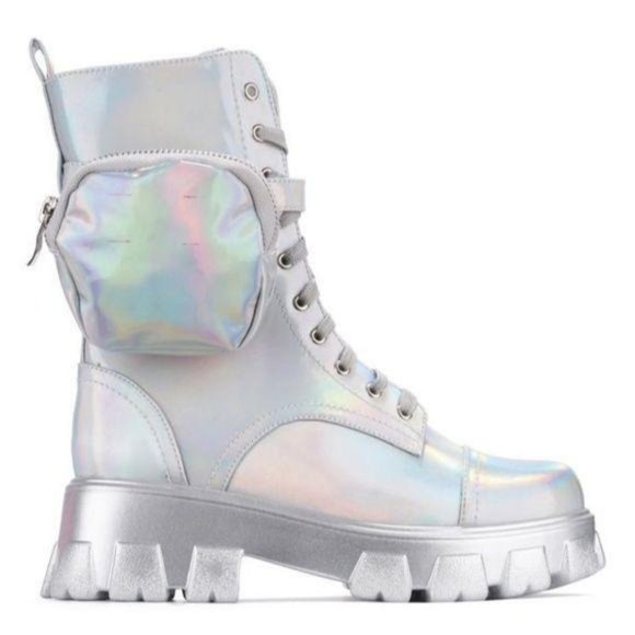 Hologram top combat boots
